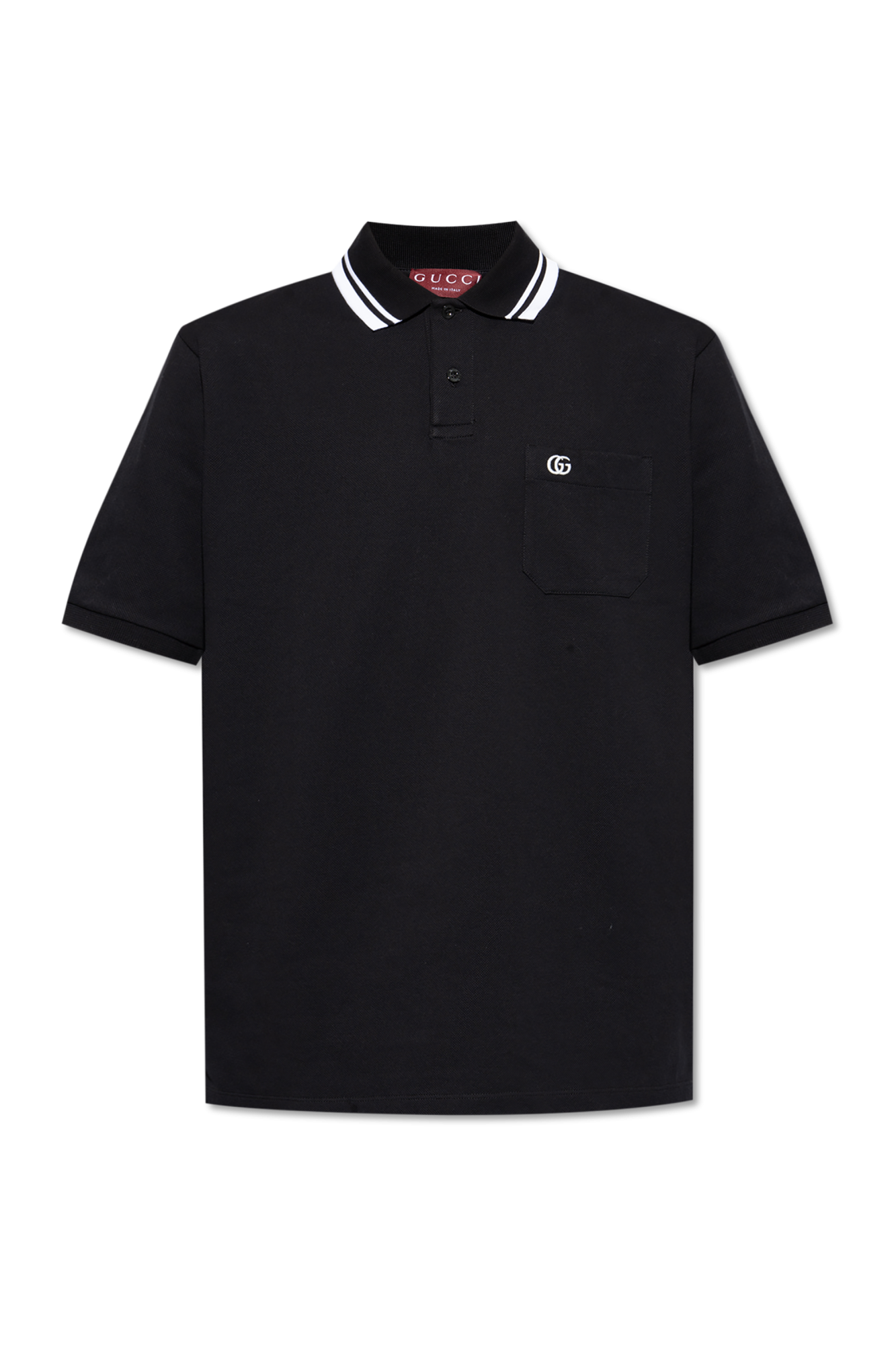 Czarny Bawełniane polo z kieszenią Gucci - Vitkac Polska